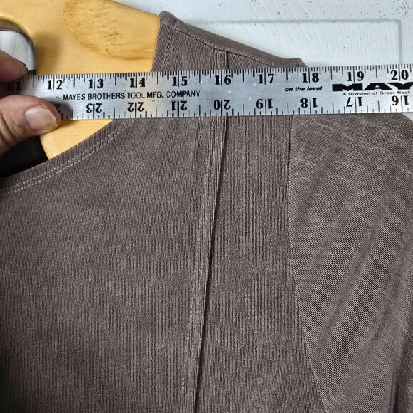 Chicos Long‎ Shirt Size 3X Women's Brown 3/4 Sleeves - Picture 4 of 9